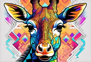 a psychedelic giraffe tattoo idea