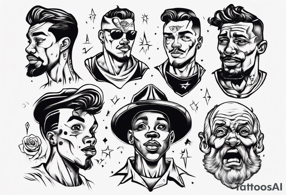 Black son who looks up to his dad tattoo idea