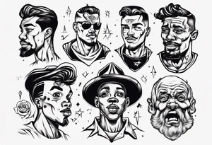 Black son who looks up to his dad tattoo idea
