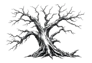 old dead majestic tree tattoo idea