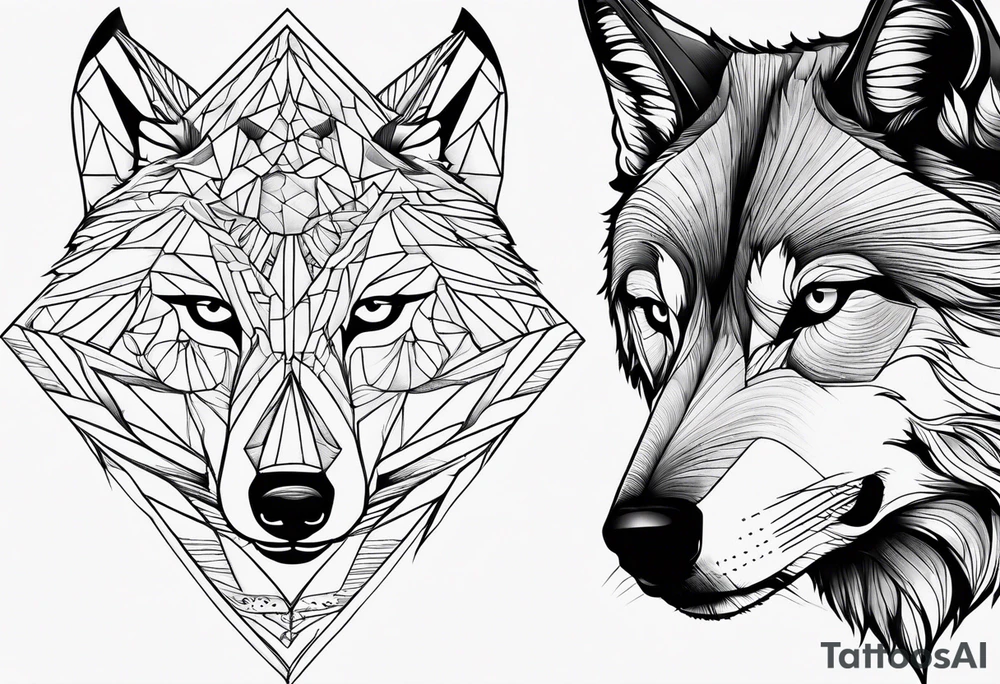 Mountains, wolf eyes underneath tattoo idea