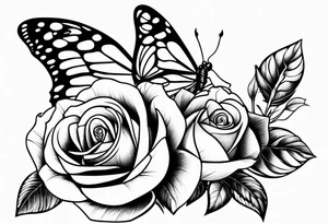 Butterfly roses tattoo idea