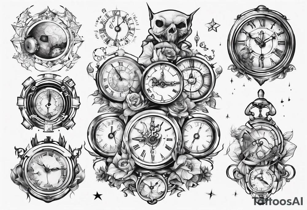 Asternomical clock tattoo idea