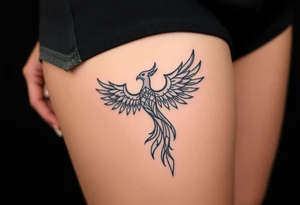 geometric phoenix tattoo idea