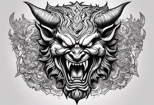 angry devil for a chest tattoo idea