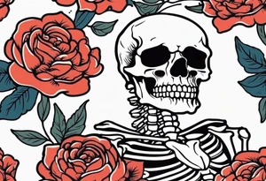 human skeleton

old school vintage simple traditional design surrounded by vintage flowers


bold color simple tattoo idea