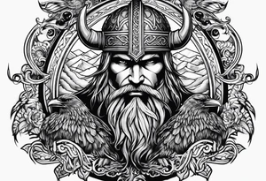 Viking with raven tattoo idea