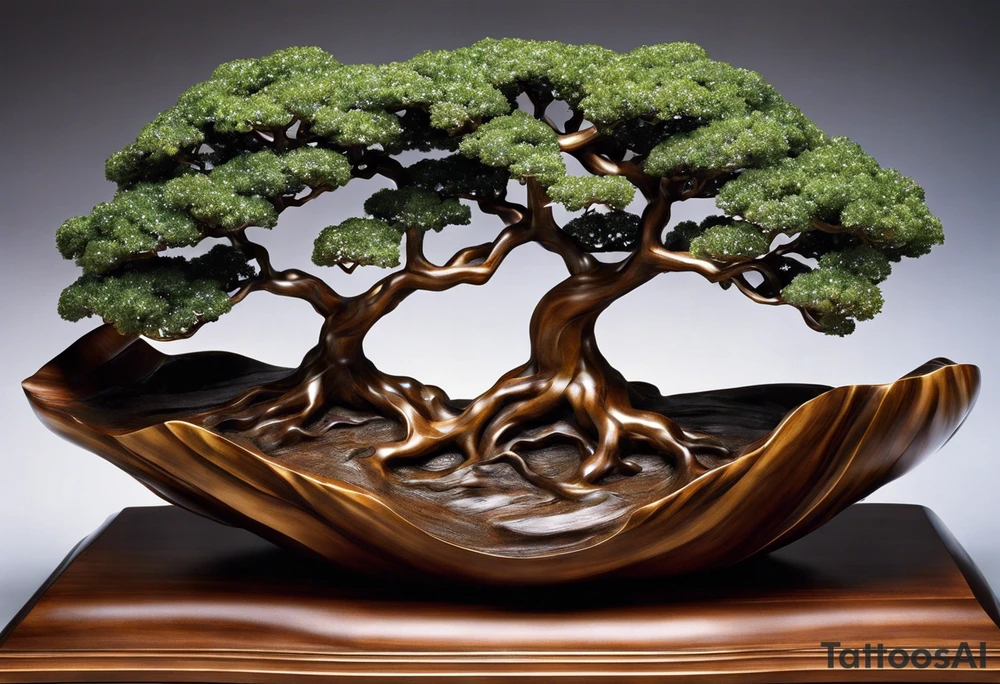 Imagine a tree with its roots forming the double helix structure of DNA, symbolizing the essence of life and growth. The trunk of the tree could extend upwards, branching out into the familiar silhouette of Michelangelo's hands from the "Creation of Adam." The hands could be positioned to delicately cradle a small seed or budding flower, representing the potential for new beginnings and creation tattoo idea