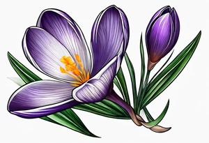 crocus flower design tattoo idea