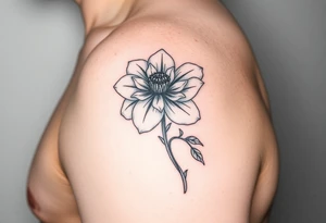 January December July birthday flower infi with diamond tattoo idea