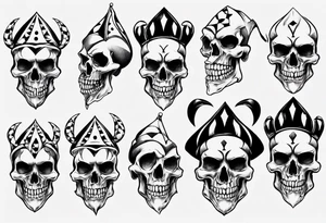 jester skull tattoo idea