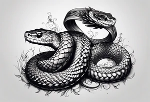 snake wrapped around the fourarm tattoo idea