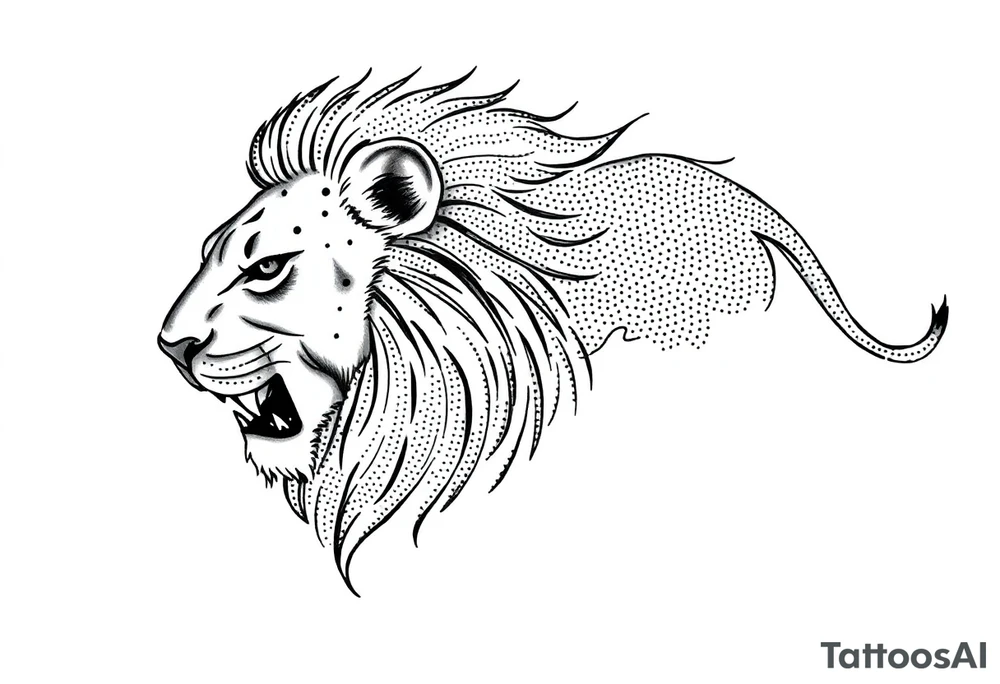 powerful lion tattoo idea