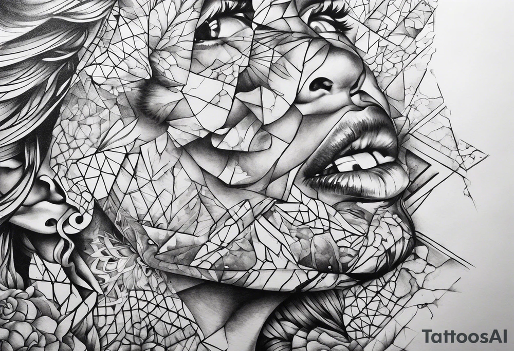 fragmented extreme pain in tissue tattoo idea