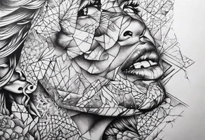 fragmented extreme pain in tissue tattoo idea