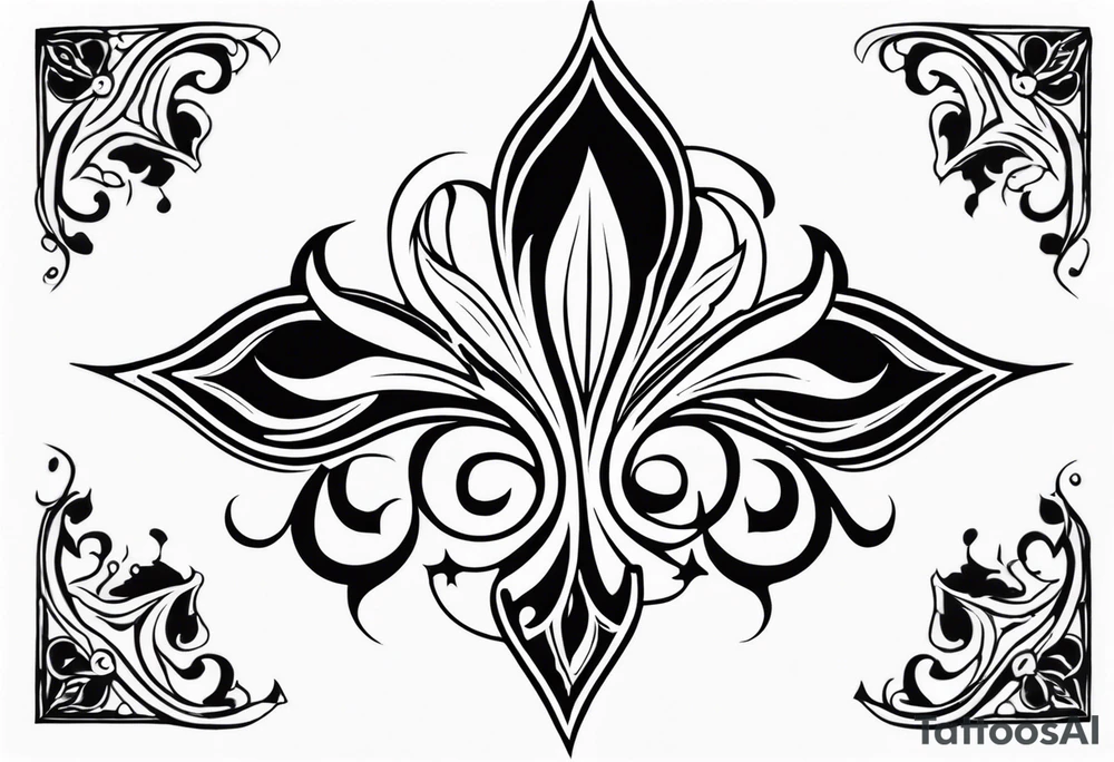 Fleur de lys celtique en flamme tattoo idea