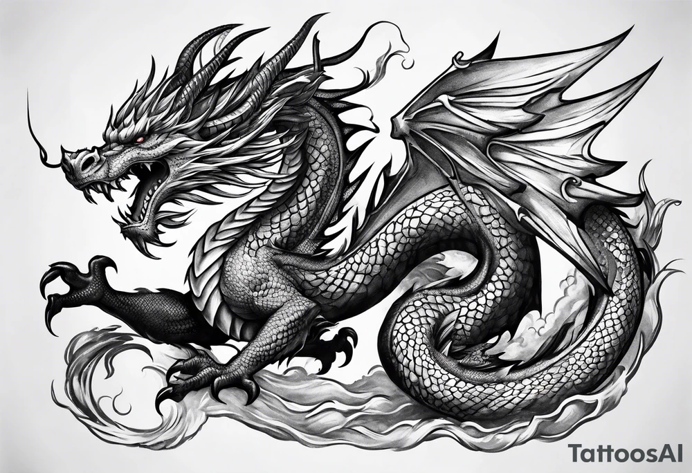 Dragon full body tattoo idea