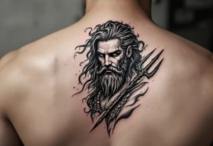 Neptune with trident tattoo idea