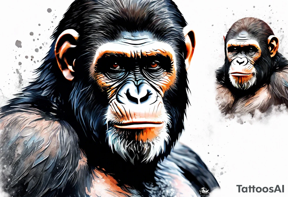 Caesar from the movie planet of the apes tattoo idea