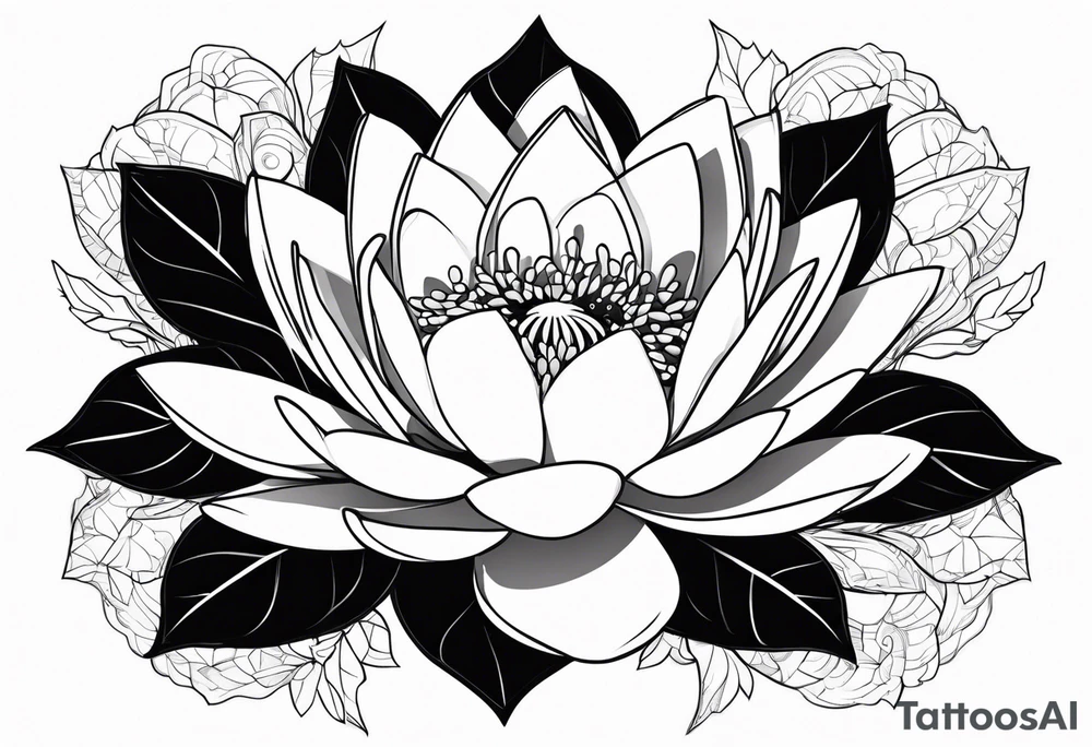 Water lily and holly birth flowers intertwined tattoo idea Water lily and holly birth flowers intertwined tattoo idea
