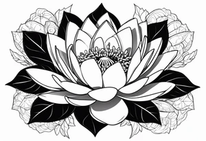 Water lily and holly birth flowers intertwined tattoo idea