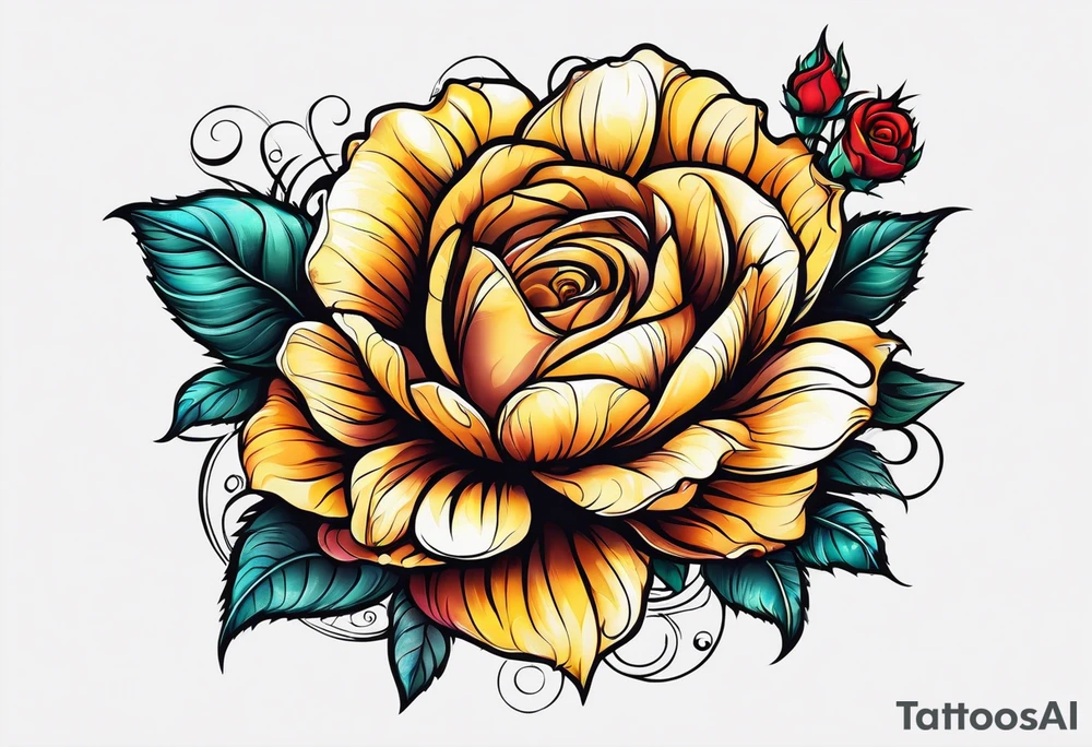 flower rose , sunflower, alien tattoo idea