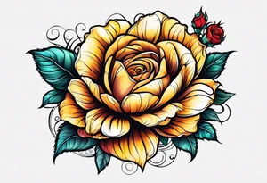 flower rose , sunflower, alien tattoo idea