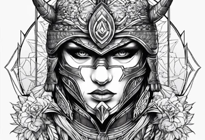 a battle hardened warrior masked tattoo idea