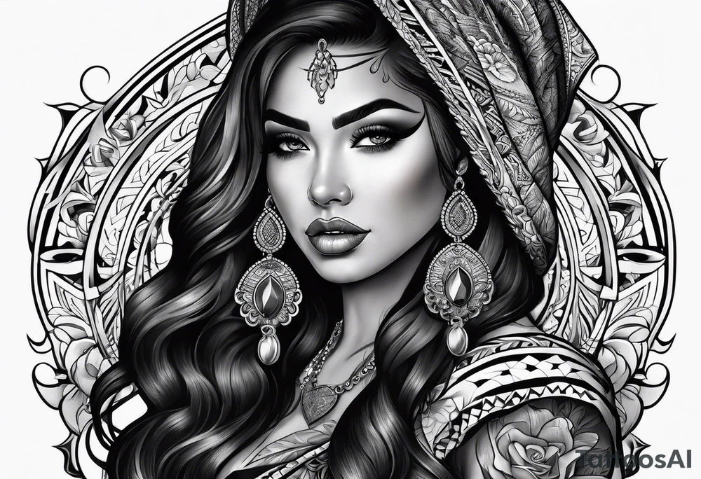 chicano style arm tattoo tattoo idea