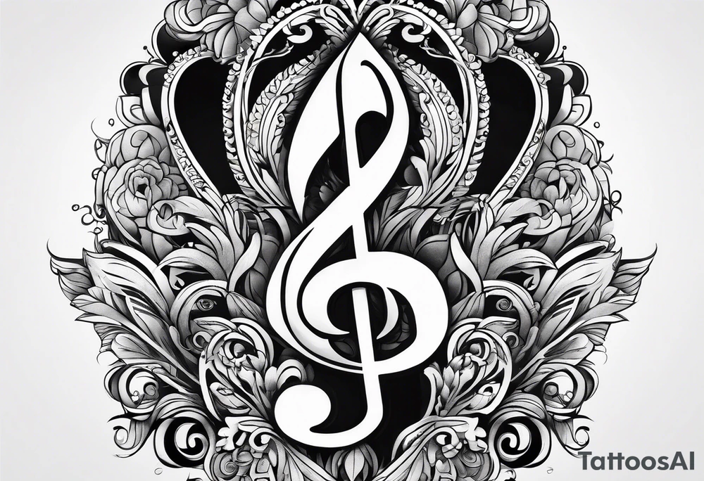 Treble key tattoo idea