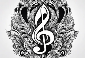 Treble key tattoo idea