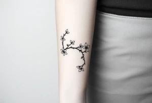 Sword cherry blossoms tattoo idea