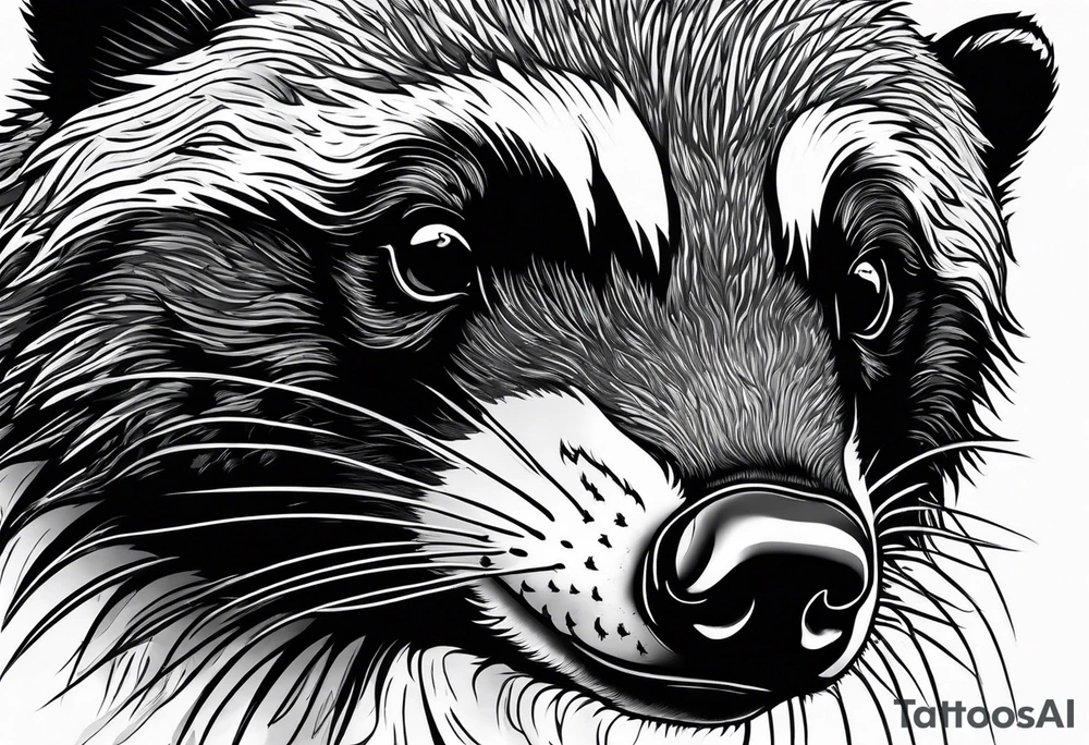 honey badger peeking over, claws tattoo idea