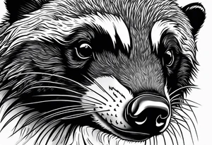 honey badger peeking over, claws tattoo idea