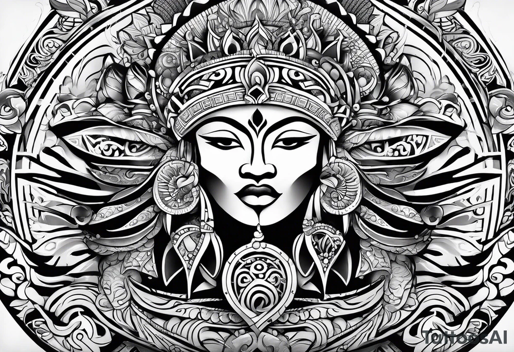 the sun god maori tattoo idea