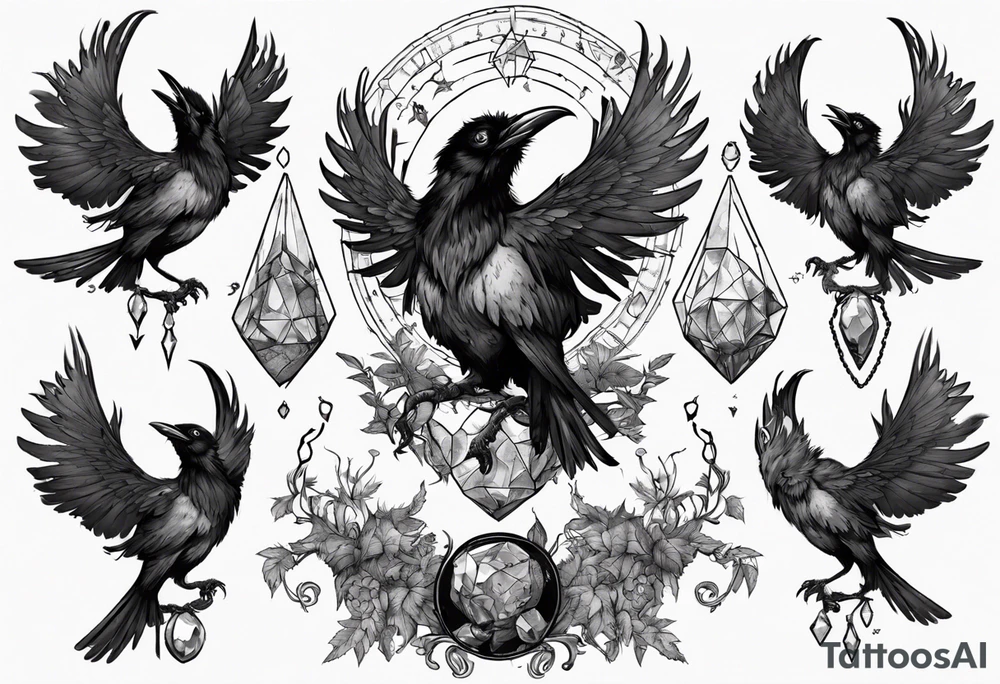 The Demon Raven Stolas, a Prince of Hell who is obsessed with gems, knowledge of astrology and poisonous plants. tattoo idea