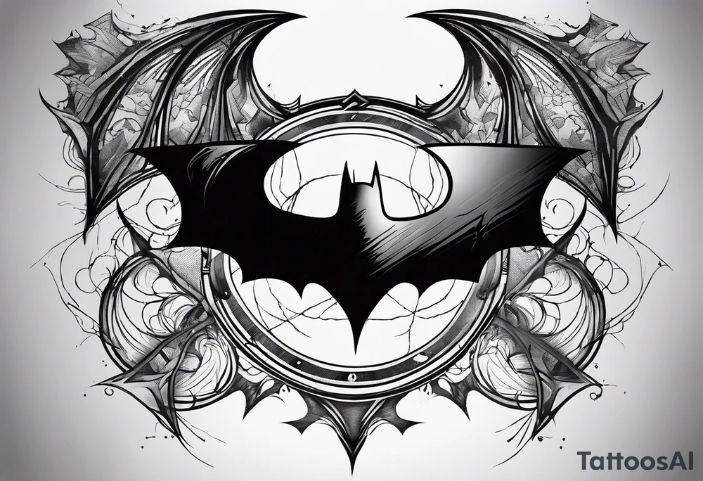 New batman symbol, grunge, sketchy tattoo idea