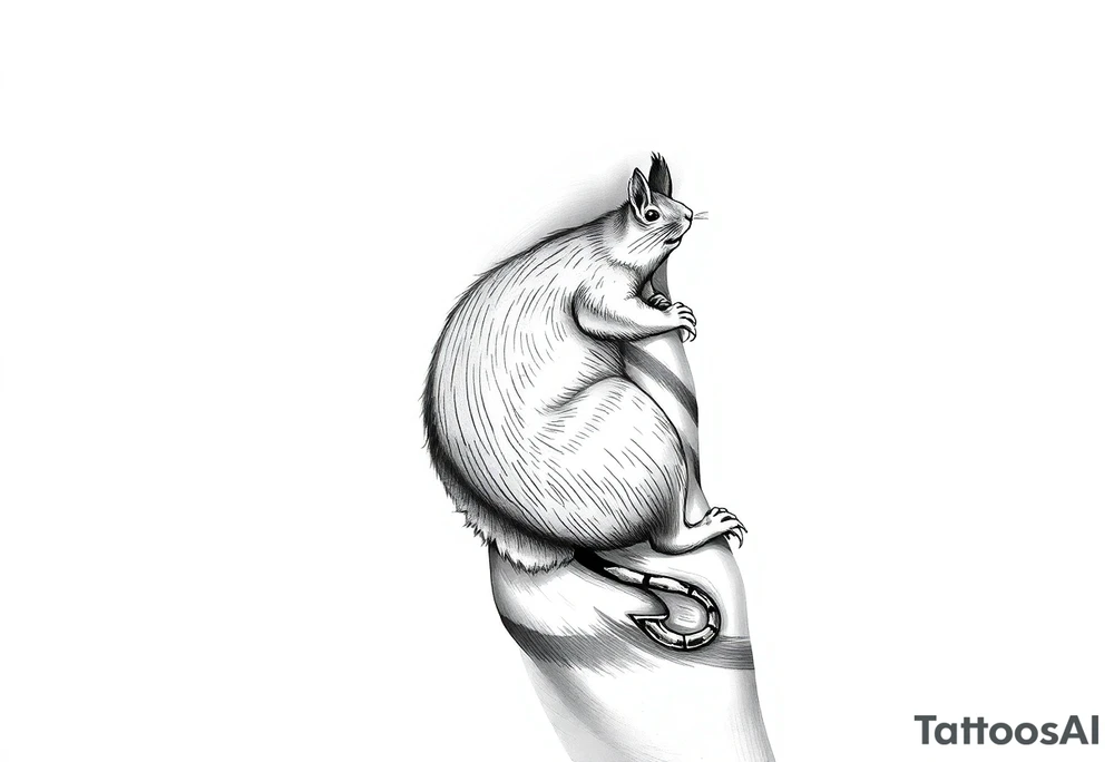 squirrel climbing tattoo idea