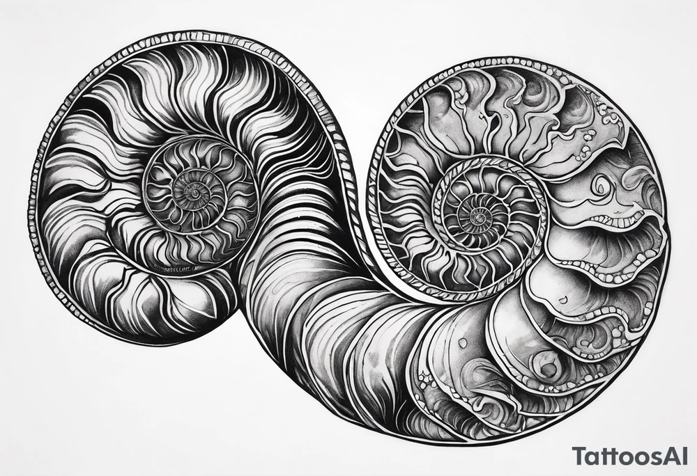 Ammonite fossil tattoo idea