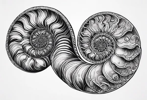 Ammonite fossil tattoo idea