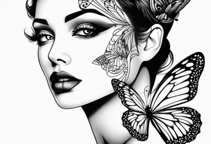 Beautiful women butterfly sarcastic comment svg tattoo idea
