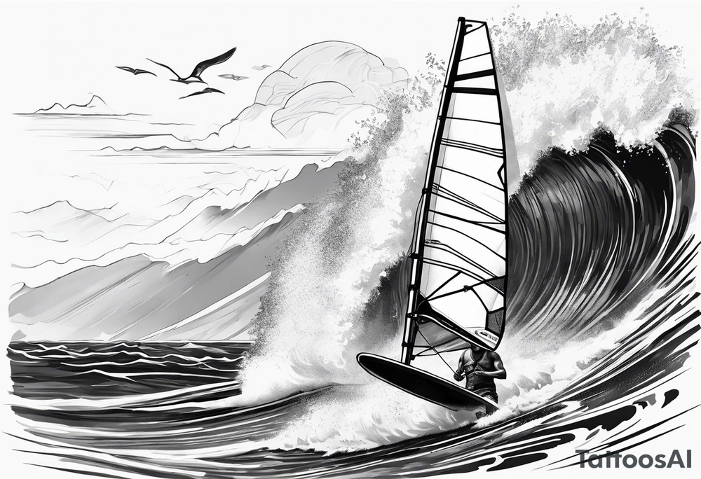 Windsurfer im Meer tattoo idea