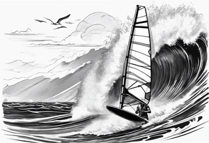 Windsurfer im Meer tattoo idea