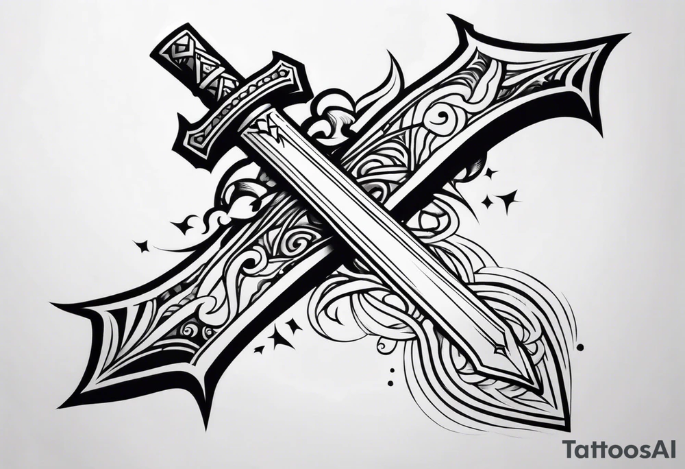 Sword with king piece tattoo idea