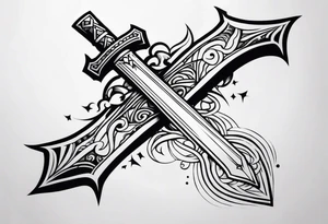 Sword with king piece tattoo idea