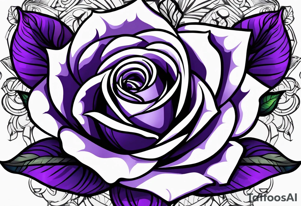 Purple rose tattoo idea