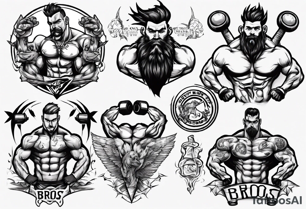gym bros tattoo idea