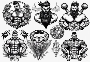 gym bros tattoo idea