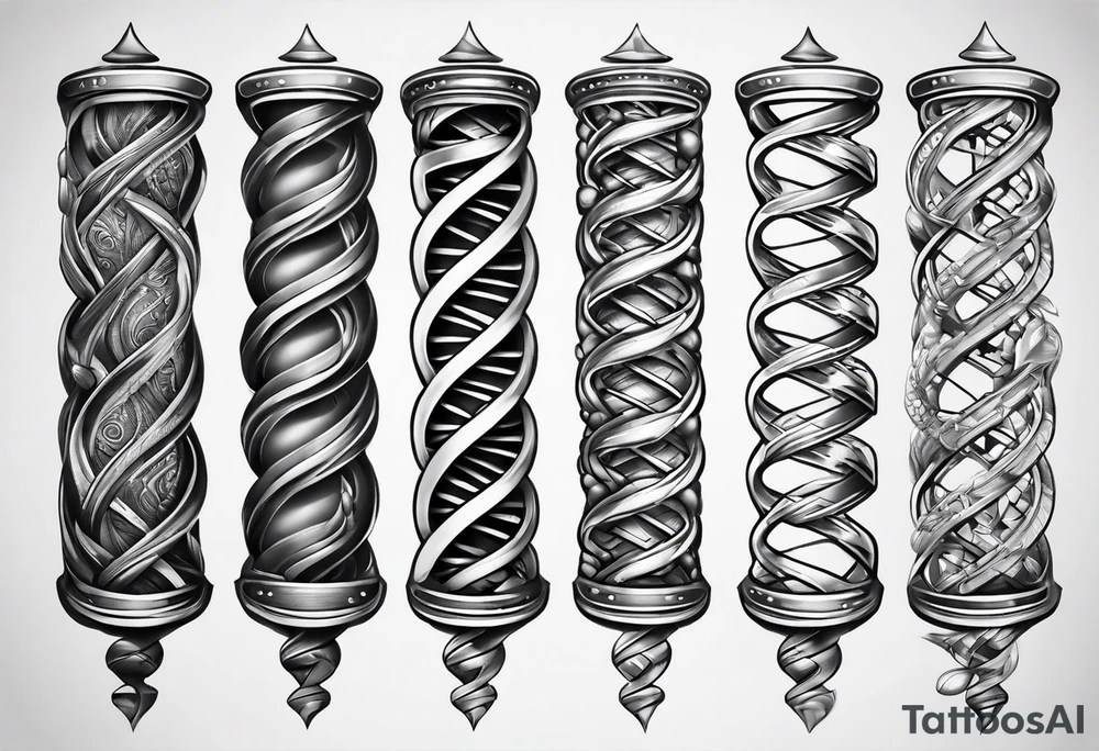 DNA strand men forearm tattoo idea