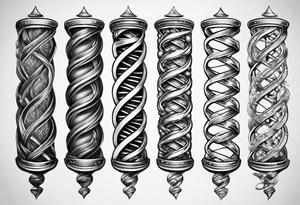 DNA strand men forearm tattoo idea